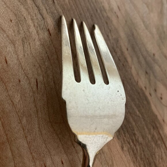 S Kirk & Son Repousse Sterling Silver Salad Fork 6.25" Antique w/Monogram. - Picture 6 of 7